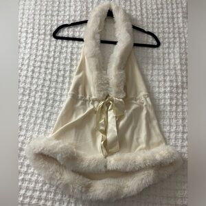Skims Elegant Cream Faux Fur Trimmed Set